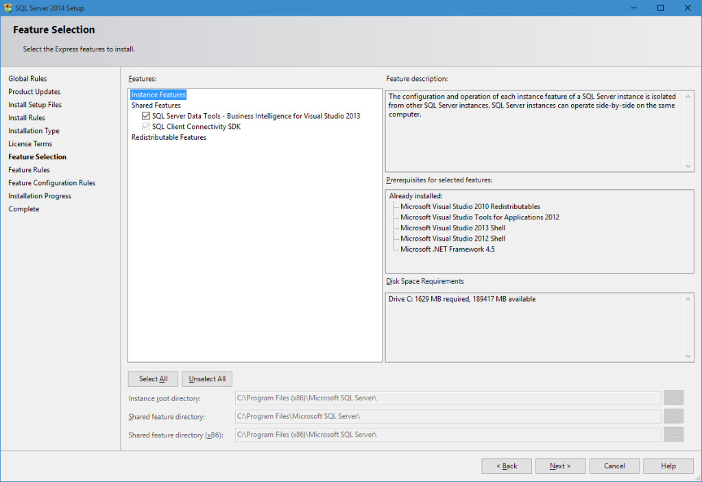 The SSDT-BI Installer with all pre-requisites already installed