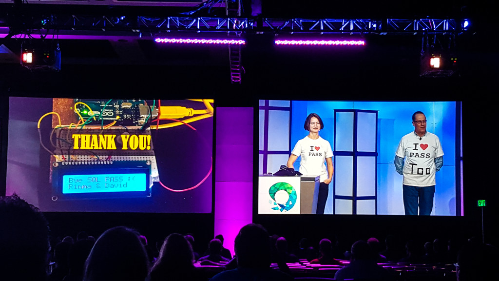 Goodbye from Dr. Nehme and Dr. DeWitt concluding their final PASS keynote.