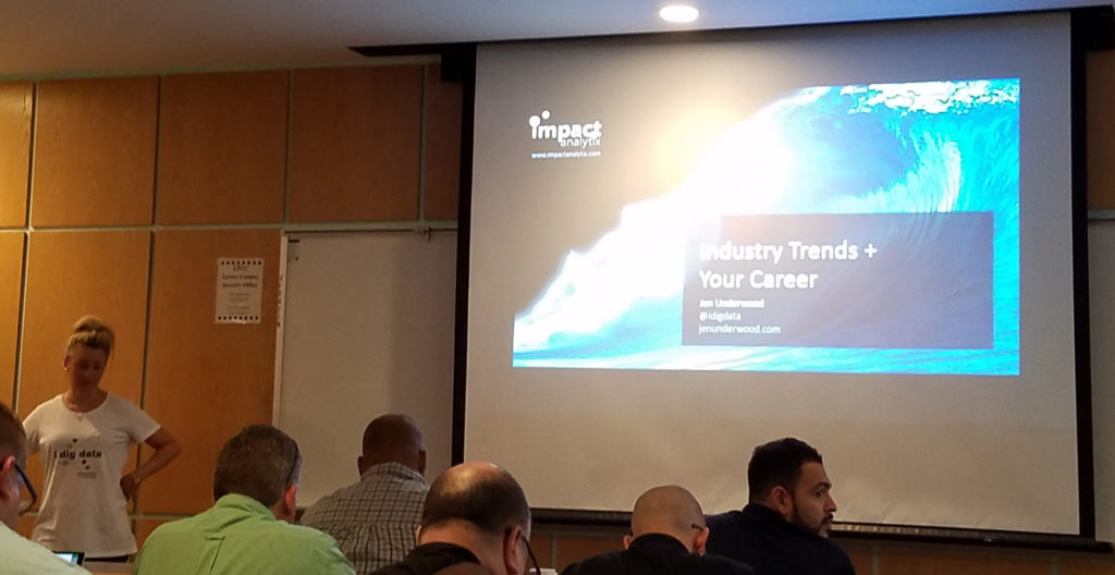 Jen Underwood presenting Analytics and Your Career at SQL Saturday 560
